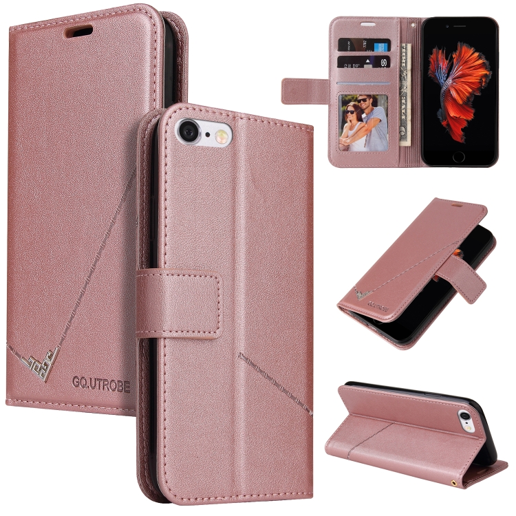 

GQUTROBE Right Angle Leather Phone Case For iPhone 6 Plus / 6s Plus(Rose Gold)