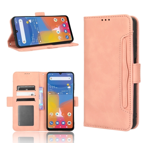 

For Consumer Cellular ZMax 5G Skin Feel Calf Texture Card Slots Leather Phone Case(Pink)