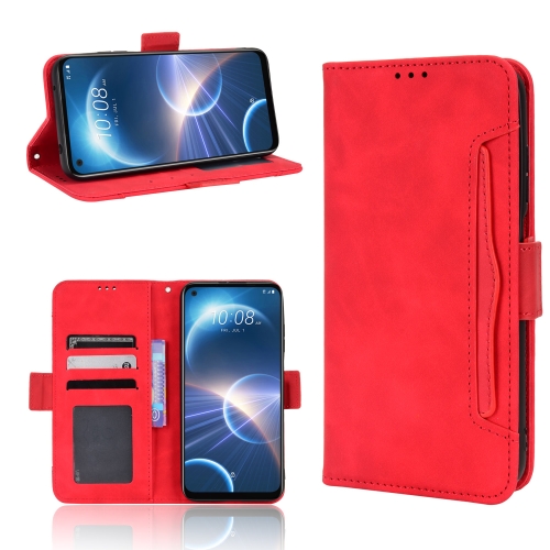 

For HTC Desire 22 Pro Skin Feel Calf Texture Card Slots Leather Phone Case(Red)