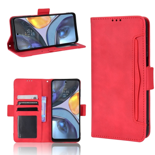 

For Motorola Moto E32s / G22 Skin Feel Calf Texture Card Slots Leather Phone Case(Red)