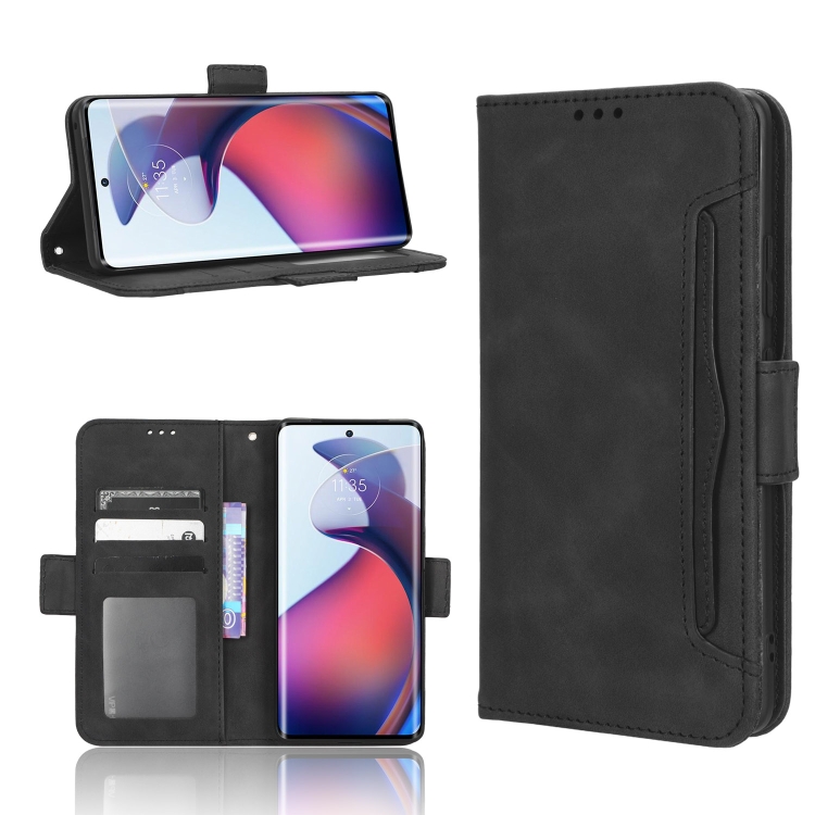 

For Motorola Moto S30 Pro 5G Skin Feel Calf Texture Card Slots Leather Phone Case(Black)