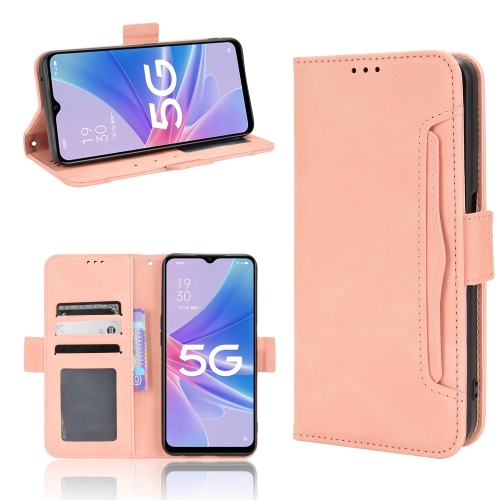 

For OPPO A97 5G Skin Feel Calf Texture Card Slots Leather Phone Case(Pink)
