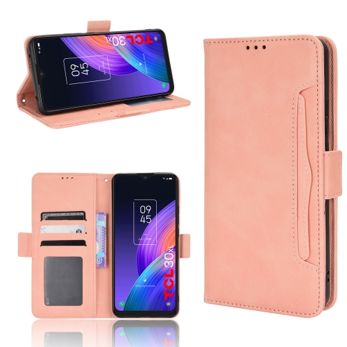 

For TCL 30 XL Skin Feel Calf Texture Card Slots Leather Phone Case(Pink)