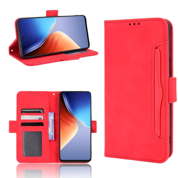 

For Tecno Camon 19 Pro Skin Feel Calf Texture Card Slots Leather Phone Case(Red)