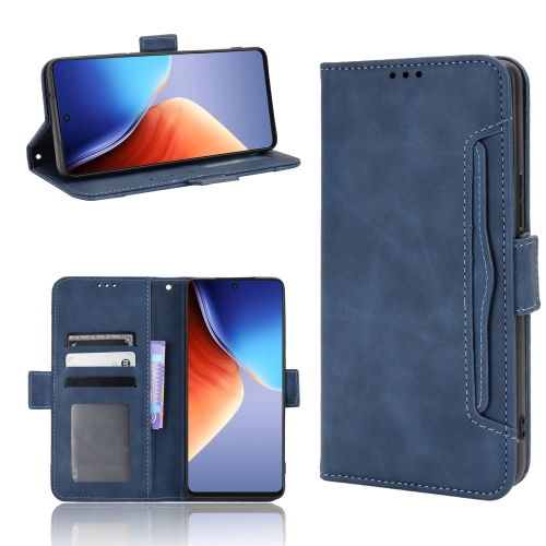 

For Tecno Camon 19 Pro Skin Feel Calf Texture Card Slots Leather Phone Case(Blue)