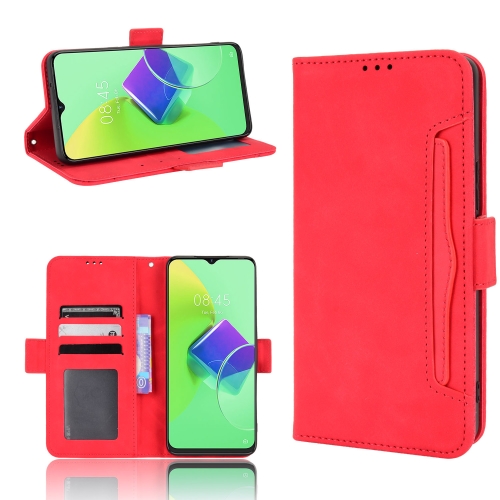 

For Tecno Spark 9 Pro Skin Feel Calf Texture Card Slots Leather Phone Case(Red)