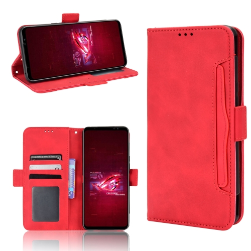 

For ASUS ROG Phone 6 / 6 Pro Skin Feel Calf Texture Card Slots Leather Phone Case(Red)