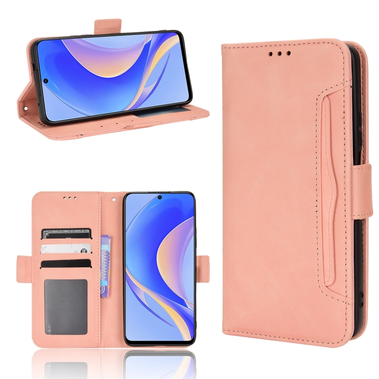 

For Huawei nova Y90 Skin Feel Calf Texture Card Slots Leather Phone Case(Pink)