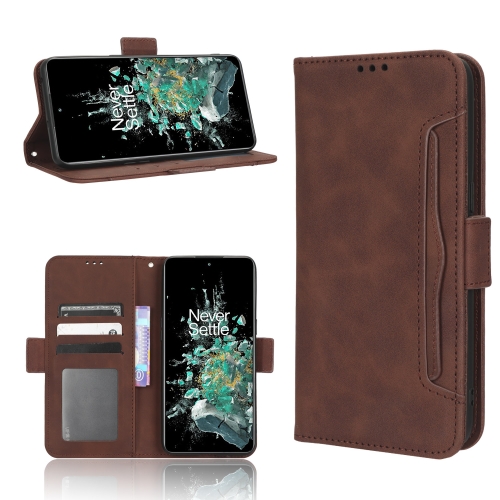 

For OnePlus 10T 5G / Ace Pro 5G Skin Feel Calf Texture Card Slots Leather Phone Case(Brown)