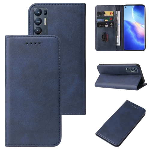 

For OPPO Find X3 Neo Magnetic Closure Leather Phone Case(Blue)