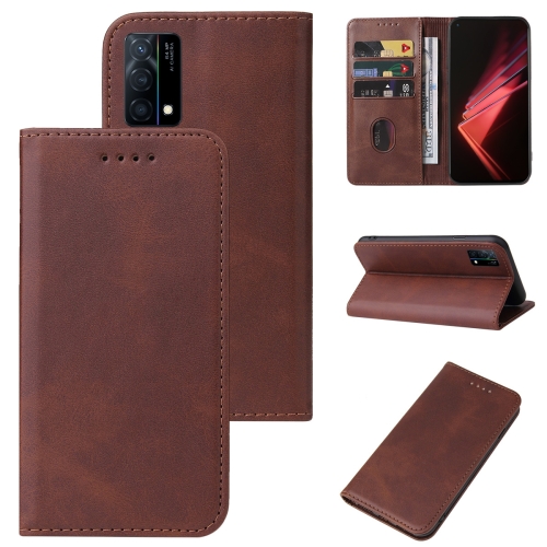 

For OPPO K9 Magnetic Closure Leather Phone Case(Brown)
