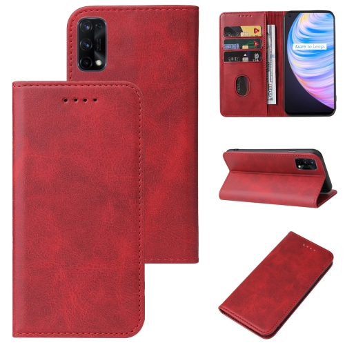 

For Realme Q2 Pro Magnetic Closure Leather Phone Case(Red)