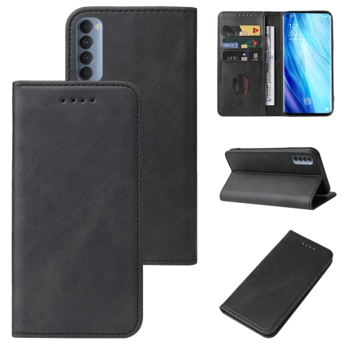 

For OPPO Reno4 Pro Magnetic Closure Leather Phone Case(Black)