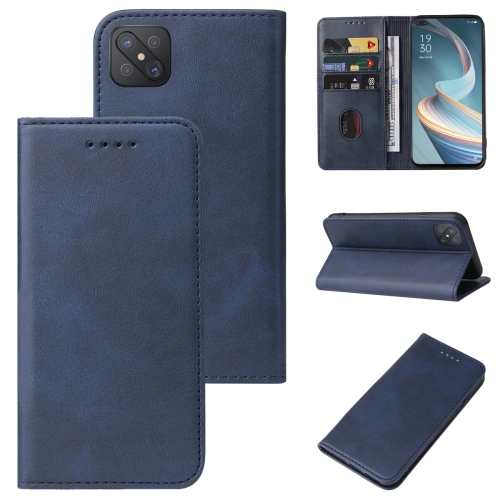 

For OPPO Reno4 Z 5G Magnetic Closure Leather Phone Case(Blue)