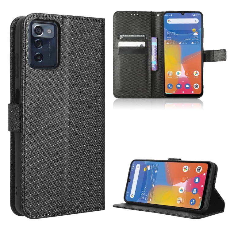 For Consumer Cellular ZMax 5G Diamond Texture Leather Phone Case(Black) For Consumer Cellular ZMax 5G Diamond Texture Leather Phone Case(Black)