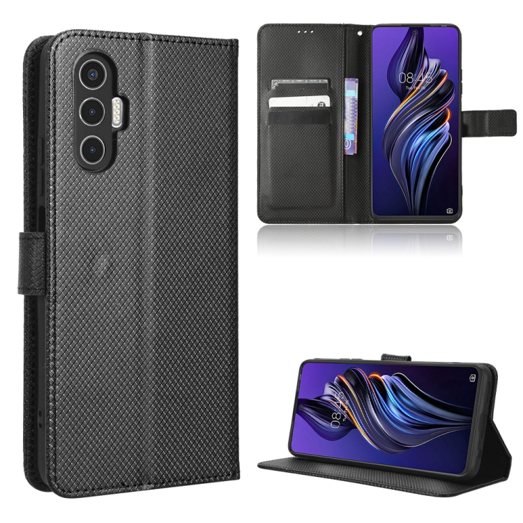 

For Tecno Pova 3 Diamond Texture Leather Phone Case(Black)