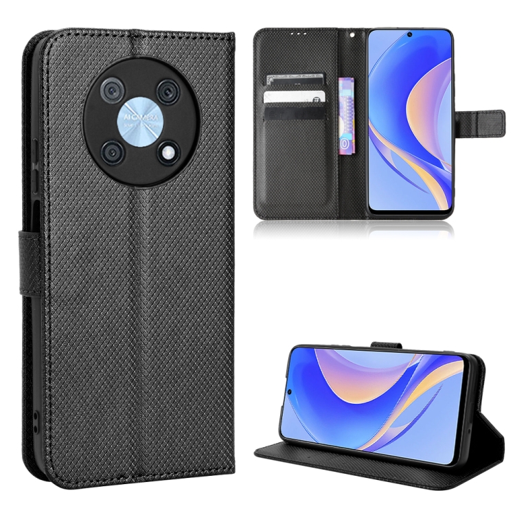 

For Huawei nova Y90 Diamond Texture Leather Phone Case(Black)
