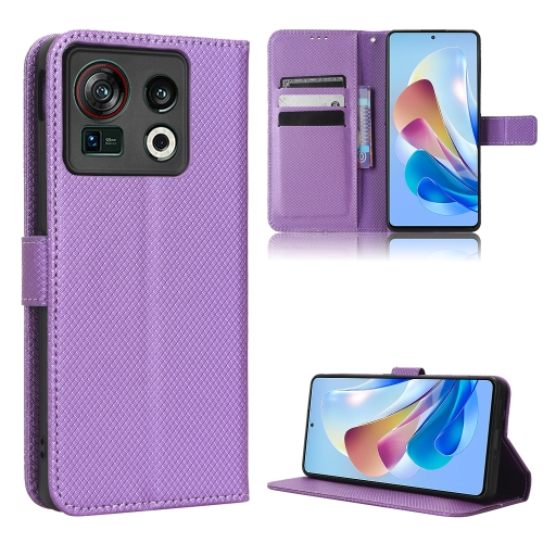 

For ZTE Nubia Z40S Pro Diamond Texture Leather Phone Case(Purple)