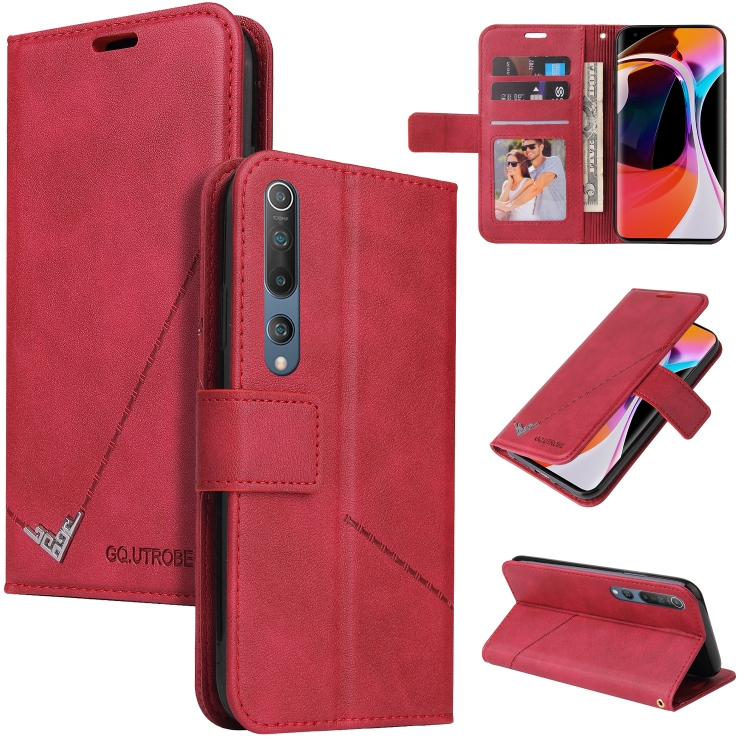 

For Xiaomi Mi 10 5G GQUTROBE Right Angle Leather Phone Case(Red)