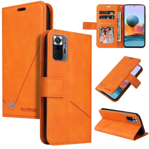 

For Xiaomi Redmi Note 10 Pro Max GQUTROBE Right Angle Leather Phone Case(Orange)