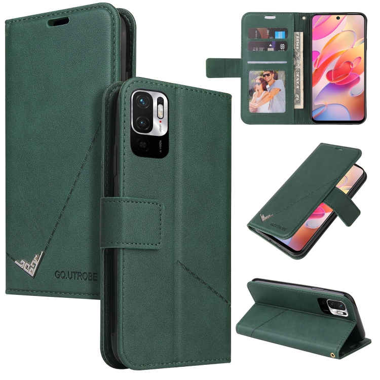 

For Xiaomi Redmi Note 10 5G GQUTROBE Right Angle Leather Phone Case(Green)