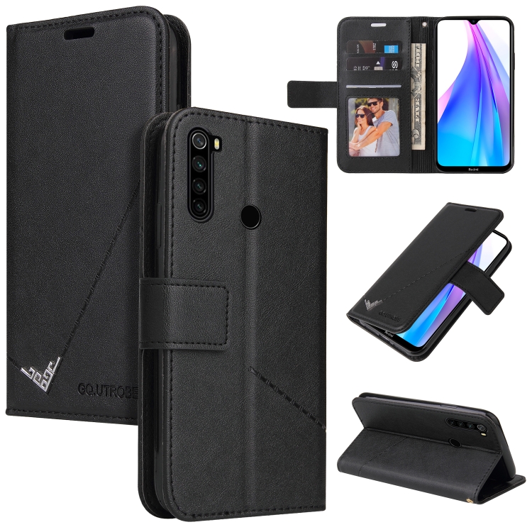 

For Xiaomi Redmi Note 8T GQUTROBE Right Angle Leather Phone Case(Black)