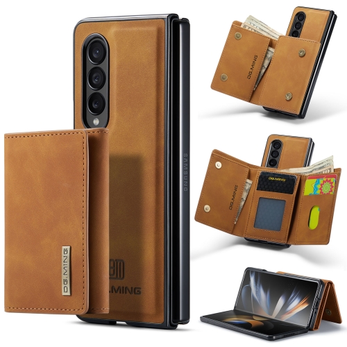 

For Samsung Galaxy Z Fold3 5G DG.MING M1 Series 3-Fold Multi Card Wallet Phone Case(Brown)