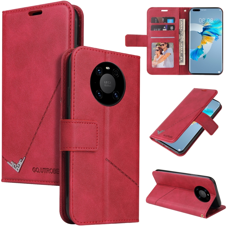 

For Huawei Mate 40 Pro GQUTROBE Right Angle Leather Phone Case(Red)