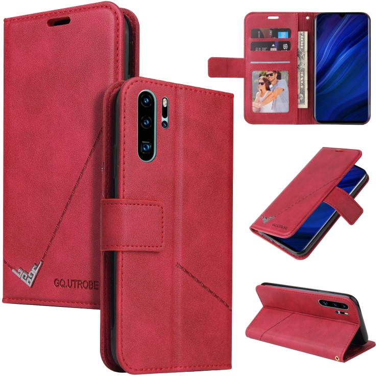 

For Huawei P30 Pro GQUTROBE Right Angle Leather Phone Case(Red)