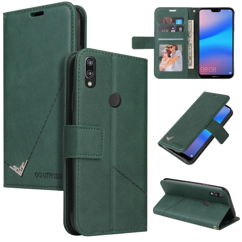 

For Huawei P20 Lite GQUTROBE Right Angle Leather Phone Case(Green)