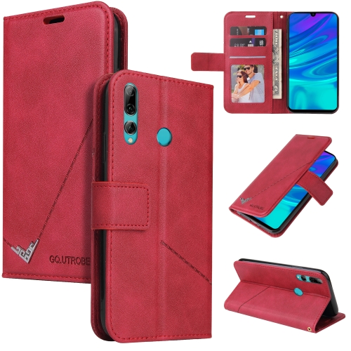 

For Huawei Y7p GQUTROBE Right Angle Leather Phone Case(Red)