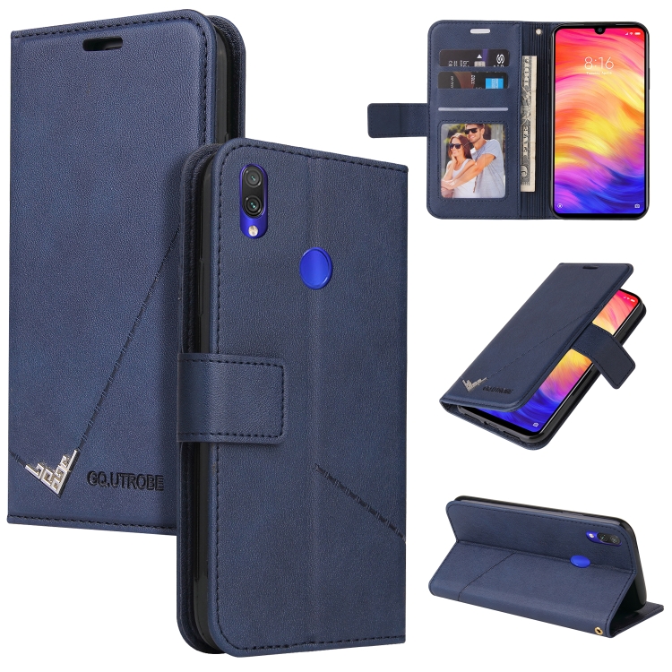 

For Huawei Y6 2019 GQUTROBE Right Angle Leather Phone Case(Blue)