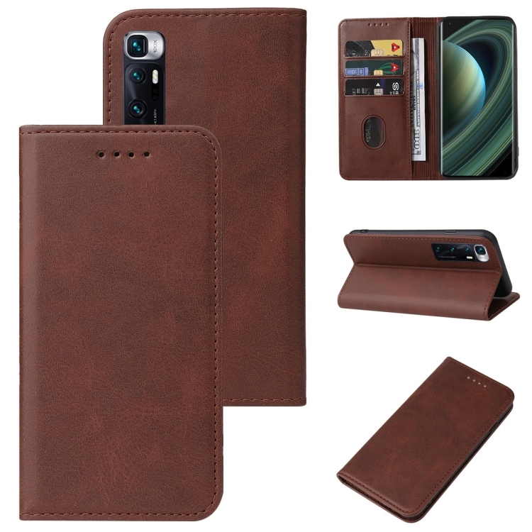 

For Xiaomi Mi 10 Ultra Magnetic Closure Leather Phone Case(Brown)