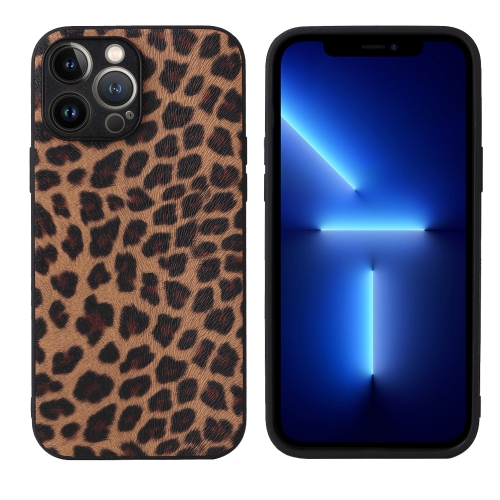 

Leather Back Phone Case For iPhone 13 Pro(Leopard Print)