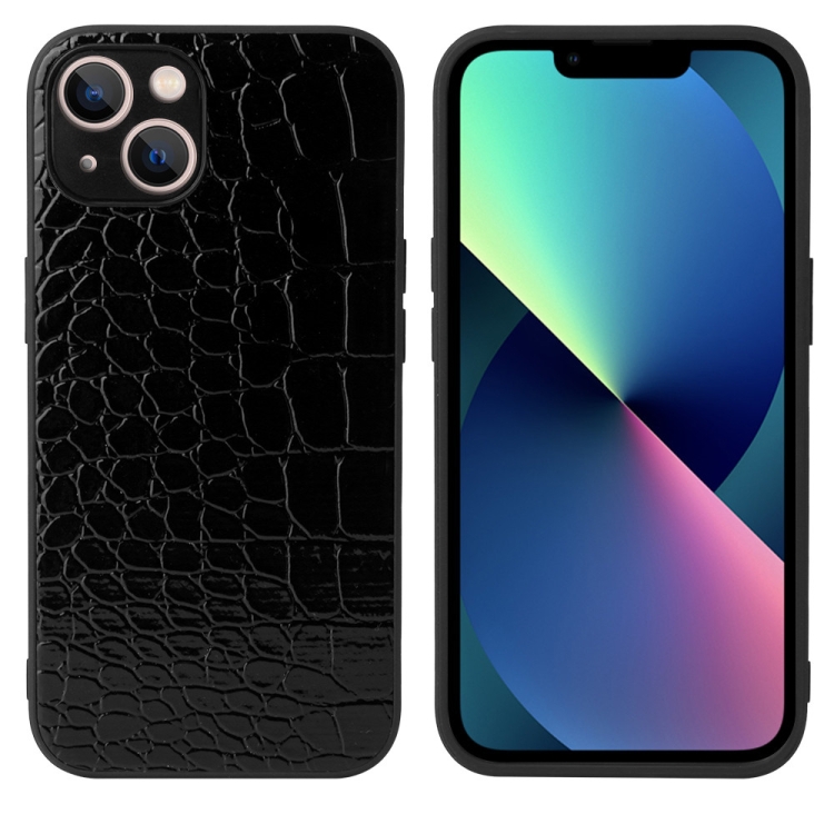 

Leather Back Phone Case For iPhone 13(Black Sequins)