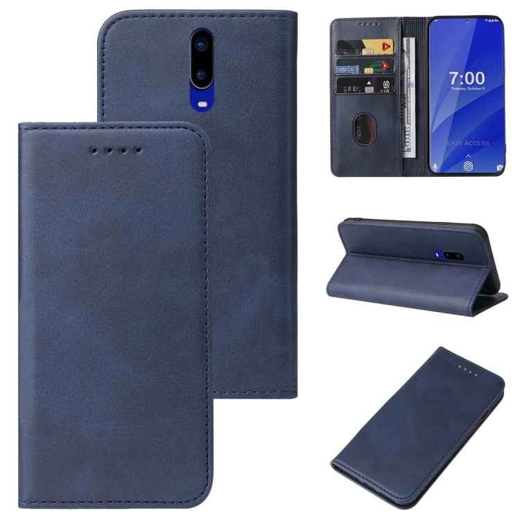 

For OPPO R19 Magnetic Closure Leather Phone Case(Blue)
