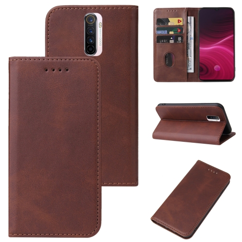 

For Realme X2 Pro Magnetic Closure Leather Phone Case(Brown)