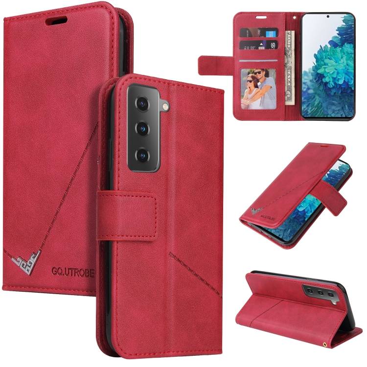 

For Samsung Galaxy S21+ 5G GQUTROBE Right Angle Leather Phone Case(Red)