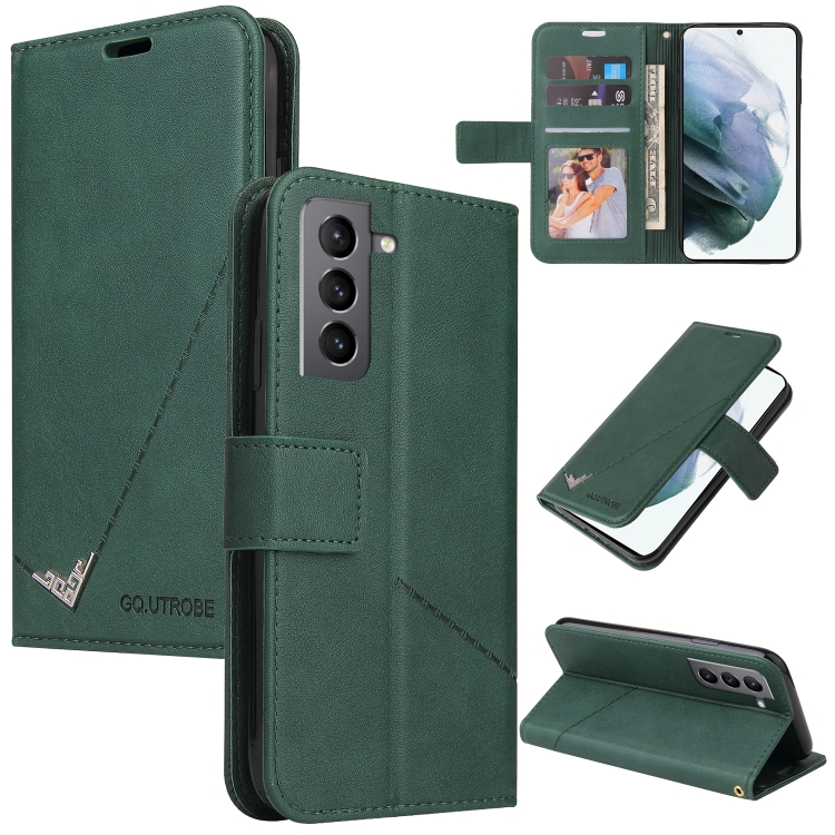 

For Samsung Galaxy S22 5G GQUTROBE Right Angle Leather Phone Case(Green)