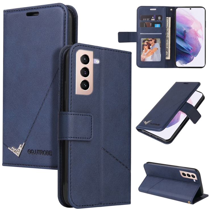 

For Samsung Galaxy S22+ 5G GQUTROBE Right Angle Leather Phone Case(Blue)