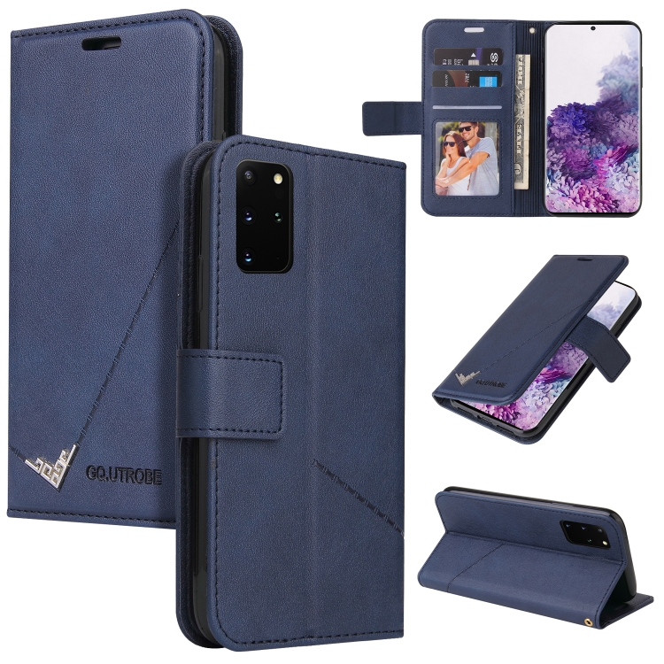 

For Samsung Galaxy S20 FE GQUTROBE Right Angle Leather Phone Case(Blue)