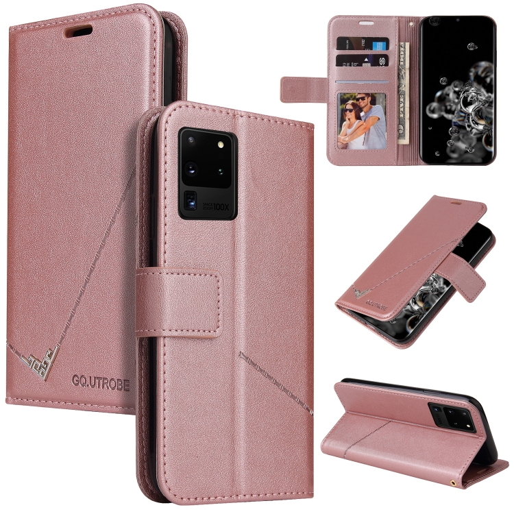 

For Samsung Galaxy Note20 Ultra GQUTROBE Right Angle Leather Phone Case(Rose Gold)