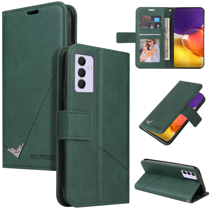 

For Samsung Galaxy A82 5G GQUTROBE Right Angle Leather Phone Case(Green)