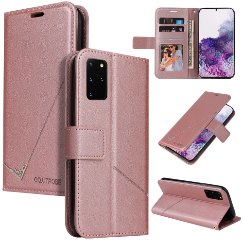 For Samsung Galaxy A52 5G GQUTROBE Right Angle Leather Phone Case(Rose Gold)