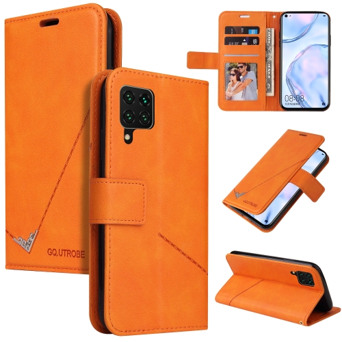 

For Samsung Galaxy A12 5G GQUTROBE Right Angle Leather Phone Case(Orange)