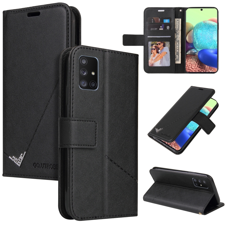 

For Samsung Galaxy A51 5G GQUTROBE Right Angle Leather Phone Case(Black)