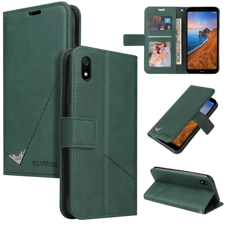 

For Samsung Galaxy A01 Core GQUTROBE Right Angle Leather Phone Case(Green)