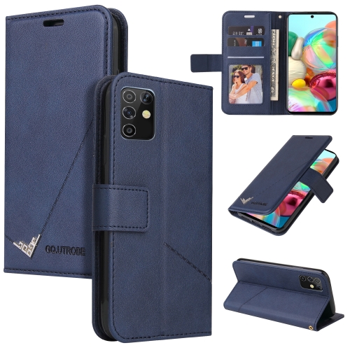 

For Samsung Galaxy Note10 Lite / A81 GQUTROBE Right Angle Leather Phone Case(Blue)