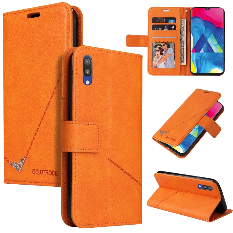 

For Samsung Galaxy A10 / M10 GQUTROBE Right Angle Leather Phone Case(Orange)