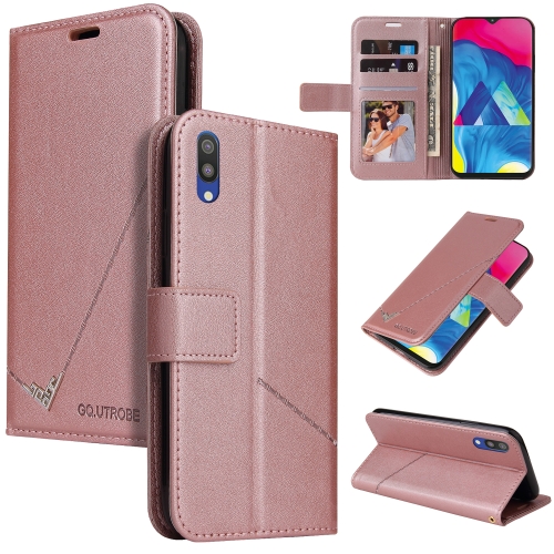 

For Samsung Galaxy A10 / M10 GQUTROBE Right Angle Leather Phone Case(Rose Gold)